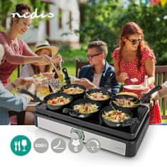 Nedis FCRA310FBK6 párty gril s WOK sadou pro 6 osob, 600 W, nastavení teploty