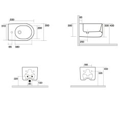 KERASAN NOLITA bidet závěsný 35x55cm, černá mat 532531 - Kerasan