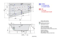 POLYSAN TRIANGL L HYDRO-AIR hydromasážní vana, 180x120x50cm, bílá 19611HA - Polysan