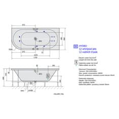 POLYSAN VIVA R HYDRO hydromasážní vana, 175x80x47cm, bílá 78119H - Polysan