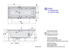 POLYSAN CLEO HYDRO hydromasážní vana, 180x90x48cm, bílá 13111H - Polysan