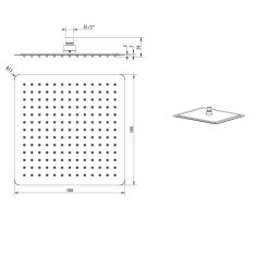 SAPHO SLIM hlavová sprcha, 300x300mm, černá mat SL101 - Sapho