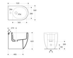 KERASAN FLO bidet stojící, 36x51,5cm, bílá 312001 - Kerasan