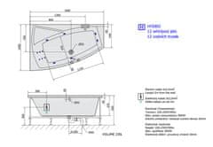 POLYSAN EVIA L HYDRO hydromasážní vana, 160x100x47cm, bílá 11611H - Polysan