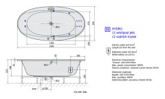 POLYSAN STADIUM HYDRO hydromasážní vana, 190x95x46cm, bílá 82111H - Polysan