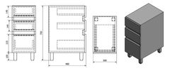 SAPHO AVICE 3x zásuvka 30x70,5x48cm, bílá AV062-3030 - Sapho