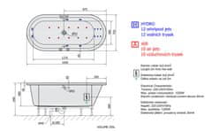 POLYSAN ASTRA O HYDRO-AIR hydromasážní vana, 165x75x48cm, bílá 35611HA - Polysan