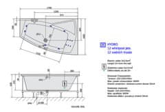 POLYSAN EVIA R HYDRO hydromasážní vana, 170x100x47cm, bílá 22611H - Polysan