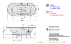 POLYSAN IO HYDRO-AIR hydromasážní vana, 180x85x49cm, bílá 16611HA - Polysan