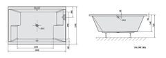 POLYSAN DUPLA obdélníková vana s konstrukcí 180x120x54cm, bílá 13711 - Polysan