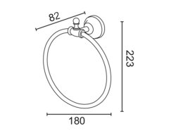 SAPHO PERLA držák ručníků kruh, zlato PE0155 - Sapho