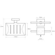 SAPHO X-SQUARE mýdlenka obdélníková s otvory, chrom XQ800 - Sapho