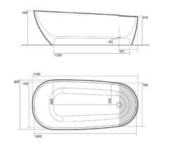 KERASAN AQUATECH vana 170x70cm, bílá 375001 - Kerasan