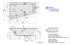 SAPHO TRIANGL L HYDRO hydromasážní vana, 180x120x50cm, bílá 19611H - Sapho