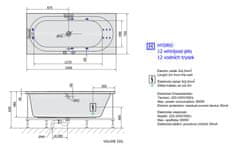 POLYSAN ASTRA B HYDRO hydromasážní vana, 165x75x48cm, bílá 32611H - Polysan