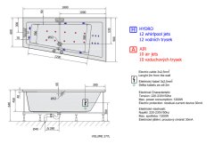 POLYSAN ANDRA R HYDRO-AIR hydromasážní vana, 180x90x45cm, bílá 78771HA - Polysan