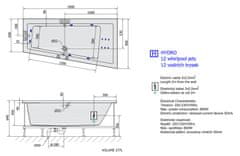 POLYSAN ANDRA R HYDRO hydromasážní vana, 180x90x45cm, bílá 78771H - Polysan
