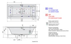 POLYSAN MARLENE HYDRO-AIR hydromasážní vana, 190x90x48cm, bílá 71607HA - Polysan