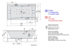 POLYSAN QUEST HYDRO-AIR hydromasážní vana, 180x100x49cm, bílá 78511HA - Polysan