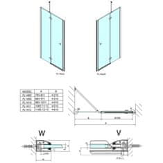 POLYSAN FORTIS sprchové dveře do niky 1000mm, čiré sklo, pravé FL1410R - Polysan