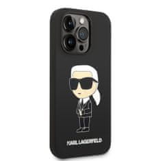 Karl Lagerfeld  Liquid Silicone Ikonik NFT Zadní Kryt pro iPhone 15 Pro Black