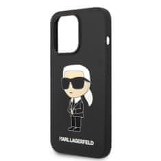 Karl Lagerfeld  Liquid Silicone Ikonik NFT Zadní Kryt pro iPhone 15 Pro Black