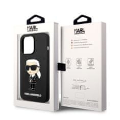 Karl Lagerfeld  Liquid Silicone Ikonik NFT Zadní Kryt pro iPhone 15 Pro Black