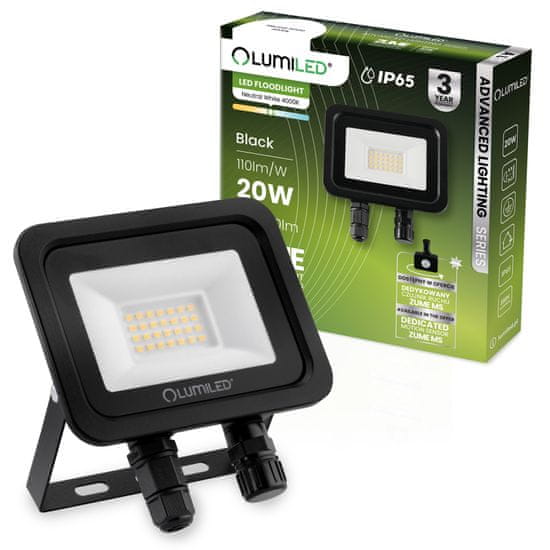 LUMILED Reflektor LED světlomet ZUME 20W 2200lm 4000K IP65