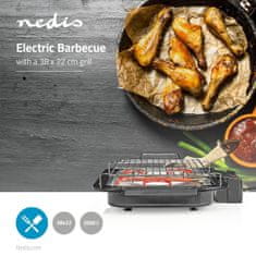 Nedis BBQE110BK elektrický gril pro BBQ, 38x22cm, 2000W