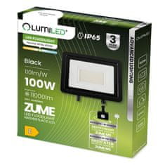 LUMILED Reflektor LED s pohybovým senzorem ZUME 100W 11000lm 4000K IP65