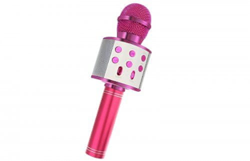 WSTER WS-858 Karaoke bluetooth mikrofon tmavě růžový