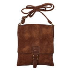 Paolo Bags Elegantní koženková crossbody kabelka Livia, tmavě hnědá