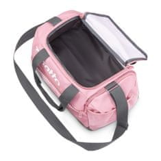ZAGATTO Dámská sportovní taška růžová s popruhem přes rameno, sportovní taška na cvičení / fitness, cestovní taška, jedna přihrádka a tři kapsy, nepromokavý materiál, dvojitý zip, 20x37x25 / ZG842