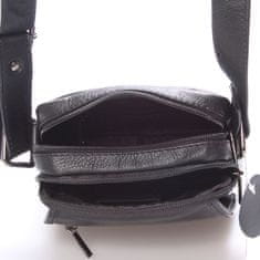 Bellugio Pánská kožená dokladová taška přes rameno WILD X1, černá
