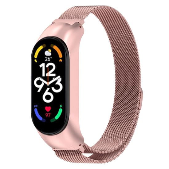 BStrap Milanese řemínek na Xiaomi Mi Band 7, rose gold