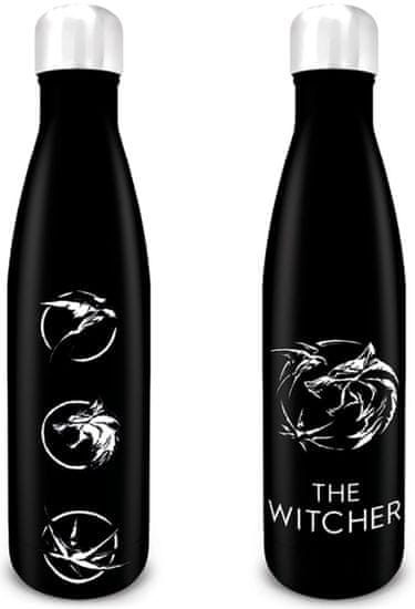 CurePink Nerezová outdoor láhev na pití The Witcher|Zaklínač: Sigils (objem 540 ml)