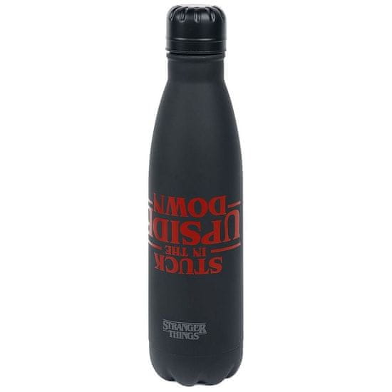 CurePink Nerezová outdoor láhev na pití Stranger Things: Stuck in the Upside Down (objem 540 ml)