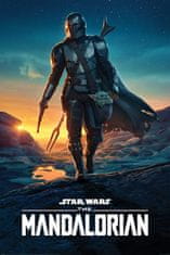 CurePink Plakát Star Wars|Hvězdné války: TV seriál The Mandalorian Nightfall (61 x 91,5 cm)