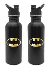 CurePink Nerezová outdoor láhev na pití DC Comics: Batman Logo (objem 700 ml)