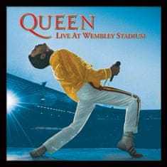 CurePink Plakát v rámu Queen: Live At Wembley (31,5 x 31,5 cm)