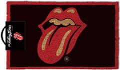 CurePink Rohožka Rolling Stones: Jazyk (60 x 40 cm) černá