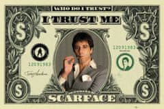 CurePink Plakát Scarface: Dollar - Komu věřím? (61 x 91,5 cm)