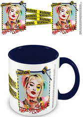 CurePink Keramický hrnek DC Comics|Birds Of Prey: Harley Quinn Warning (objem 315 ml)