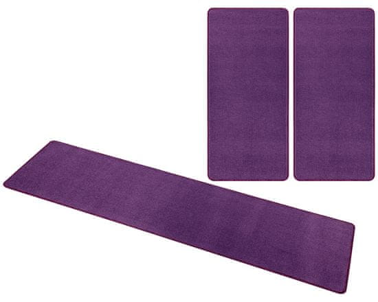 Hanse Home Kobercová sada Nasty 101150 Purple (Rozměry koberců 3 díly: 70x140 cm (2x), 70x240 cm (1x))