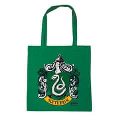 CurePink Shopping taška na rameno Harry Potter: Slytherin (38 x 42 cm) bavlna