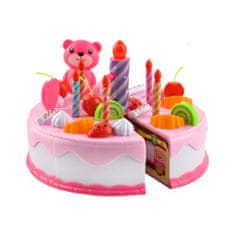 Kruzzel Dětský plastový narozeninový dort růžový 80 dílů..