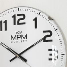 MPM QUALITY Designové plastové hodiny MPM E01.3816, stříbrná/bílá