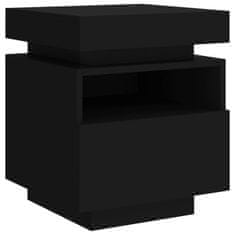 Vidaxl Noční stolek s LED osvětlením černý 40 x 39 x 48,5 cm