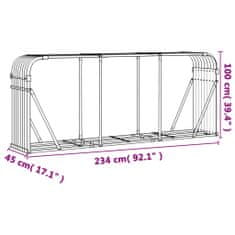 Vidaxl Stojan na dřevo antracitový 234 x 45 x 100 cm pozinkovaná ocel