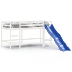 Greatstore Dětská patrová postel se skluzavkou bílá 90x200 cm borové dřevo